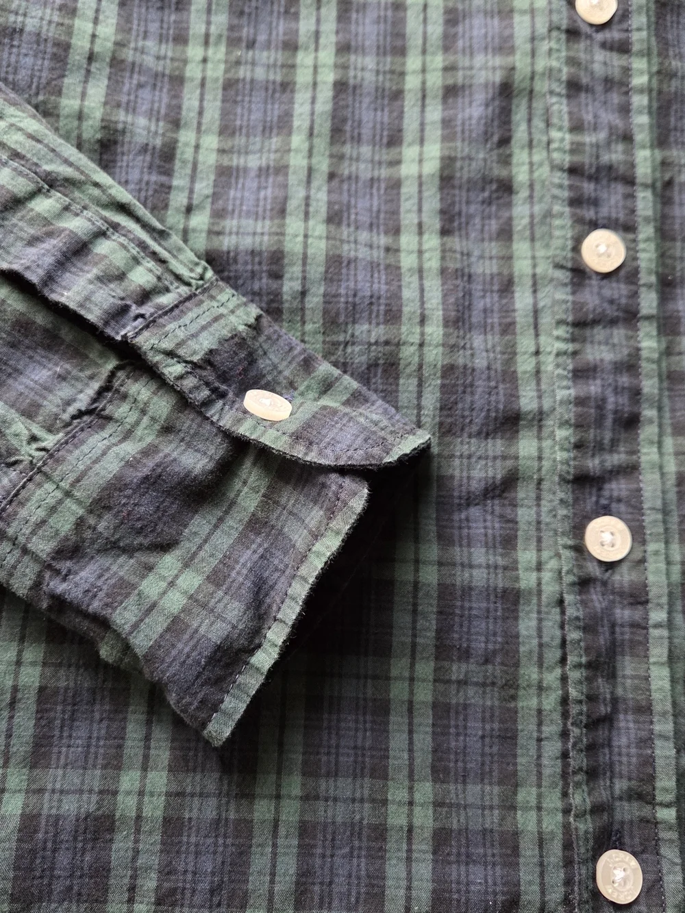 J.Crew Mens Flex Wash Classic Fit Plaid Navy Green Shirt Long Sleeve Size Small